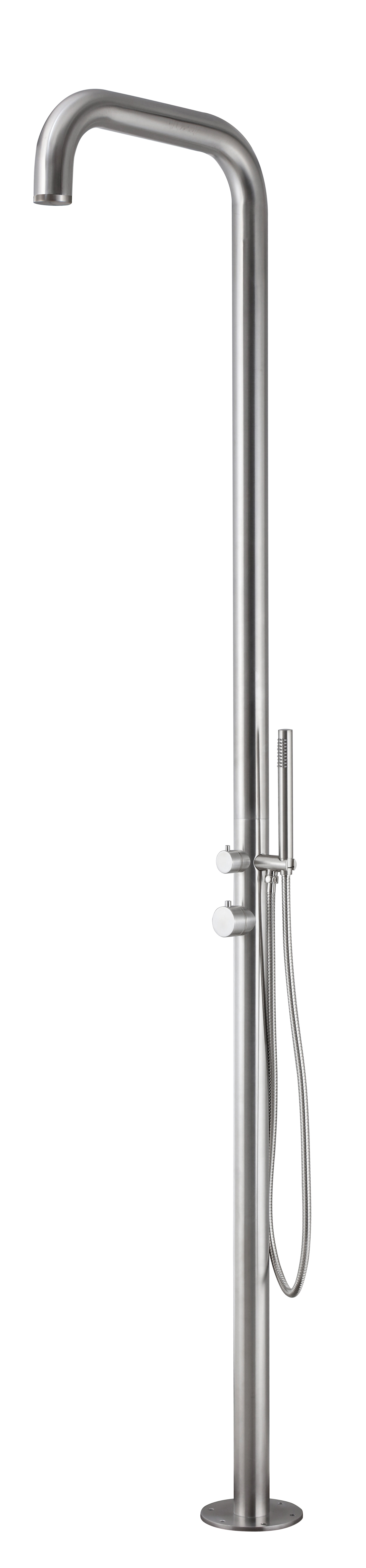 FIORE XENON STEEL COLONNA DOCCIA BORDOPISCINA DA ESTERNO 2 VIE ACCIAIO INOX AISI 316L