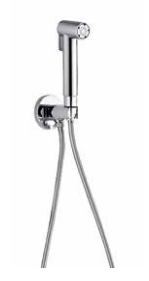 FIORE KIT CON DOCCIA SHUT-OFF IN OTTONE, PRESA ACQUA CON SUPPORTO,FLEX SATILUX CM 120 CM. CROMO