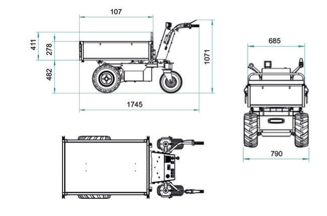 MOTOCARRIOLA ELETTRICA MDA500C  W-I