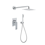 FIORE KUBE MISCELATORE DOCCIA INCASSO CON DEVIATORE 2 VIE BRACCIO DOCCIA E SOFFIONE QUADRO IN ACCIAIO ULTRA SOTTILE CM. 20 X 20 CROMO