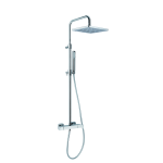 FIORE KUBE MISCELATORE DOCCIA ESTERNO CON DEVIATORE INCORPORATO COLONNA, SOFFIONE CM. 20 X 20 CROMO