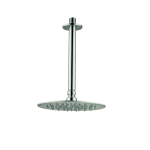 FIORE SOFFIONE DOCCIA TONDO Ø 200 mm CON BRACCIO DOCCIA VERTICALE CM. 30 ACCIAIO INOX AISI 316L