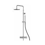 FIORE XENON STEEL MISCELATORE TERMOSTATICO DOCCIA ESTERNO COMPLETO DI COLONNA, SOFFIONE E DOCCETTA MONOGETTO ACCIAIO INOX AISI 316L