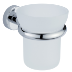 FIORE PORTA BICCHIERE IN VETRO SATINATO