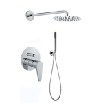 FIORE KERA MISCELATORE DOCCIA INCASSO CON DEVIATORE 2 VIE BRACCIO DOCCIA E SOFFIONE TONDO IN ACCIAIO ULTRA SOTTILE D. 200 mm CROMO