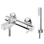 FIORE KATANA MISCELATORE VASCA CON DUPLEX, DOCCIA QUADRA, FLEX SATILUX CROMO 