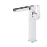 FIORE XS VIP MISCELATORE LAVABO A CASCATA BOCCA LUNGA ALTO 33,5 CM. CROMO 