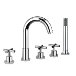 FIORE XT BATTERIA BORDO VASCA 5 FORI BOCCA CM. 13 CON DOCCIA CROMO 