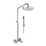 FIORE XT GRUPPO DOCCIA ESTERNO CON COLONNA CM. 114 SOFFIONE TONDO Ø200 mm, SUPPORTO, DOCCETTA E FLESSIBILE CROMO 