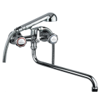 FIORE ASTRO GRUPPO VASCA CON CANNA AD "S" DEVIATORE E DOCCETTA DUPLEX CROMO