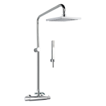 FIORE X-TERMO MISCELATORE TERMOSTATICO DOCCIA CON COLONNA E SOFFIONE QUADRO IN OTTONE 200X200 mm CROMO