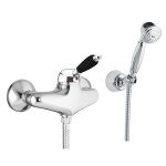 FIORE IMPERIALE BLACK MISCELATORE DOCCIA ESTERNO CON DUPLEX CROMO