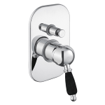 FIORE IMPERIALE BLACK MISCELATORE DOCCIA INCASSO CON DEVIATORE 2 VIE CROMO