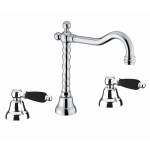 FIORE COLONIALE BLACK BATTERIA LAVABO 3 FORI CROMO