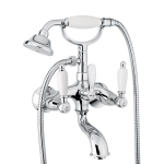 FIORE COLONIALE GRUPPO VASCA CON FLEX E DOCCIA CERAMICA BIANCA CROMO