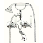 FIORE COLONIALE SKY GRUPPO VASCA CON FLEX E DOCCIA CERAMICA BIANCA CROMO