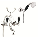 FIORE COLONIALE BLACK GRUPPO VASCA CON DUPLEX E DOCCIA CERAMICA NERA CROMO