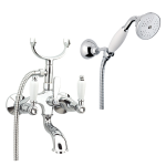 FIORE COLONIALE SKY GRUPPO VASCA CON DUPLEX E DOCCIA CERAMICA BIANCA CROMO