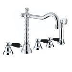 FIORE COLONIALE BLACK BATTERIA BORDO VASCA 5 FORI CROMO