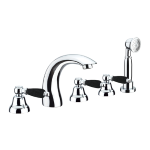 FIORE COLONIALE BLACK BATTERIA BORDO VASCA 5 FORI CROMO