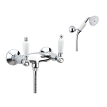 FIORE COLONIALE SKY GRUPPO DOCCIA ESTERNO CON DUPLEX E DOCCIA CERAMICA BIANCA CROMO