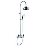 FIORE COLONIALE BLACK GRUPPO DOCCIA ESTERNO CON COLONNA DOCCIA E SOFFIONE IN OTTONE Ø200 MM CROMO