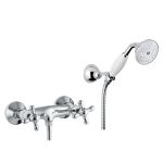 FIORE MARGOT GRUPPO DOCCIA ESTERNO CON DUPLEX E DOCCIA CERAMICA BIANCA CROMO