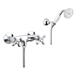 FIORE MARGOT SKY GRUPPO DOCCIA ESTERNO CON DUPLEX E DOCCIA CERAMICA BIANCA CROMO