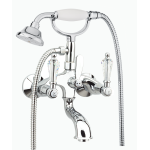 FIORE GIOIELLI GRUPPO VASCA CON FLEX E DOCCIA CERAMICA BIANCA CROMO