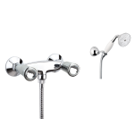 FIORE VENERE SKY GRUPPO DOCCIA ESTERNO CON DUPLEX E DOCCIA CERAMICA BIANCA CROMO