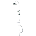 FIORE COLONNA DOCCIA CON SOFFIONE IN ABS Ø200 mm CON DEVIATORE E DOCCETTA IDROMASSAGGIO CROMO