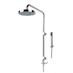 FIORE COLONNA DOCCIA CON SOFFIONE IN OTTONE Ø200 mm DEVIATORE FLESSIBILE E DUPLEX CROMO