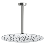 FIORE SOFFIONE DOCCIA TONDO IN ACCIAIO ISPEZIONABILE Ø 200 mm CON  BRACCIO DOCCIA VERTICALE CM 30 CROMO