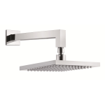 FIORE SOFFIONE DOCCIA QUADRO IN OTTONE 200 X 200 mm CON  BRACCIO DOCCIA QUADRATO CM 35 CROMO