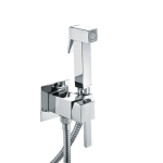 FIORE MISCELATORE A PARETE CON DOCCETTA IGIENICA, FLEX 120 CM CROMO