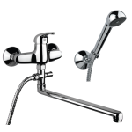 FIORE ALTURA MISCELATORE LAVELLO A MURO CON DEVIATORE E DUPLEX CROMO