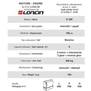MOTOCARRIOLA DUMPER BENZINA SF4WD W-I