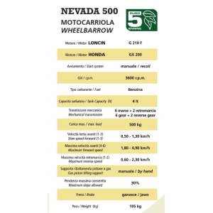 MOTOCARRIOLA BENZINA NEVADA 500  MOTORE LONCIN